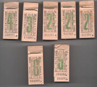 Ticket blocks for Victorian Railways Sandringham to Beumaris Motor Coach