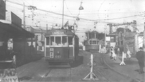 Black and White - trams 661 and 675 Elsternwick