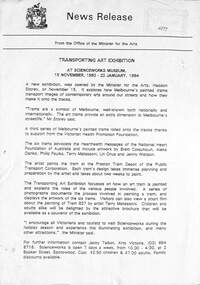 News Release - Transporting Art Exhibition