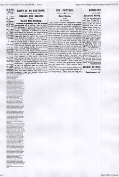 Railway to Edenhope, Demand for Redgum, use for Road Blocking" - The Argus 20-1-1927