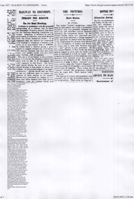 Railway to Edenhope, Demand for Redgum, use for Road Blocking" - The Argus 20-1-1927