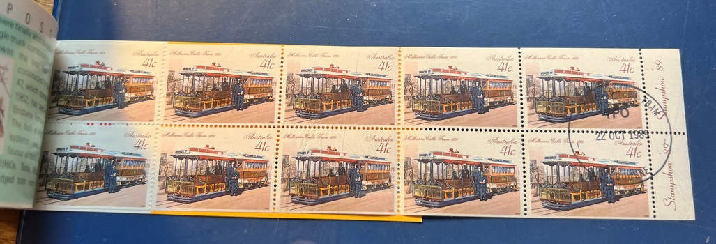 Stampshow '89 Ticket , infomation and stamps  - set of 6 cable tram stamps