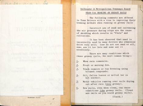 "Instructions to Drivers in Electric Tram Operation" - tram braking