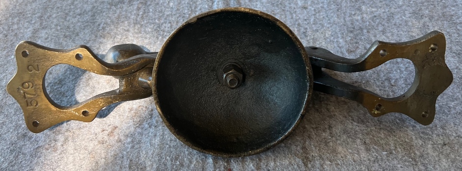 Conductor's (Signal) Bell - MMTB Pattern - underside showing tramcar number.
