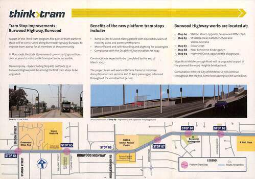 "Tram stop improvements Burwood Highway Burwood" - rear