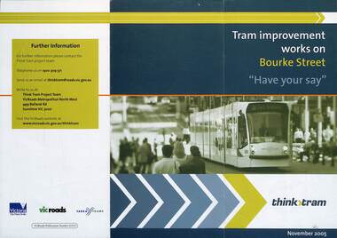 Pamphlet - "Tram stop improvements works on Bourke St"