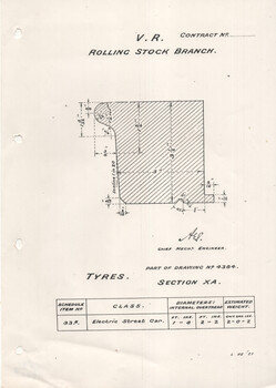 Report "Electric Street car tyres" 1948 - drawing 