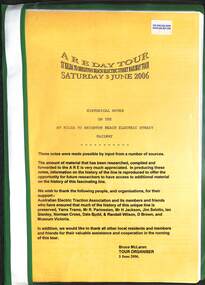 "ARE Day Tour - St Kilda to Brighton Beach" - folder and cover