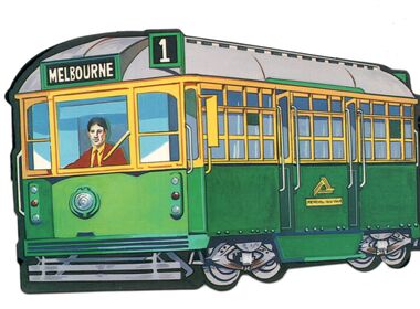 Nu-color-vue postcard of a Melbourne tram - front