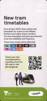 Tram timetable changes in April 2023