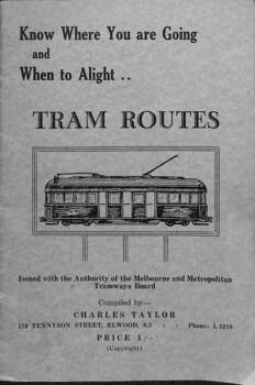 Booklet - "Know where you are going and when to alight - Tram Routes" - cover