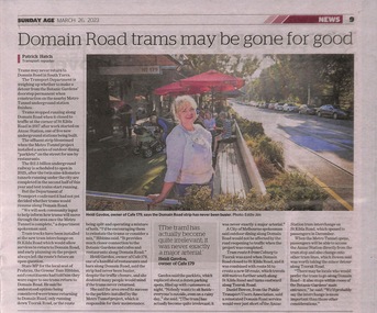 Newspaper article from the Age newspaper