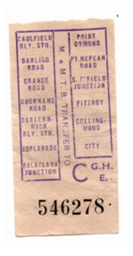 Transfer ticket - front