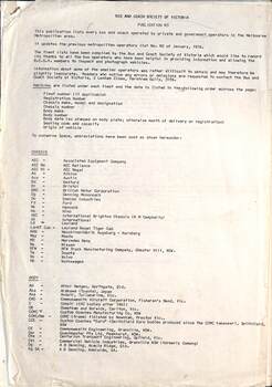 BSCV List of Melbourne Buses - Publication M3 - first sheet