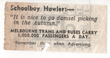 Schoolboy Howler - 4d ticket - back