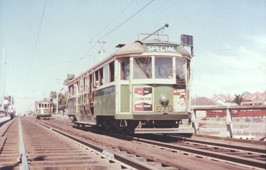 W4 670 followed by W3 655 crossing the Maribyrnong Road Bridge.