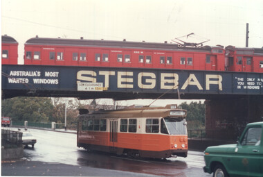 Colour print - Z1 No. 3 passing under Clifton Hill rail bridge - Tait train