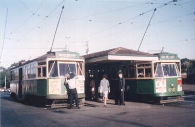 Colour print - Y1 class trams - Batman Ave.
