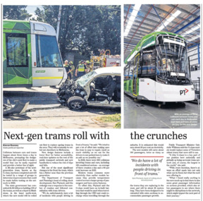 Next-gen tram rolls with the crunches - the Age - 24/10/2023