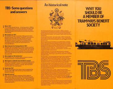 "An invitation to Join the Tramways Benefit Society" - front page of flyer