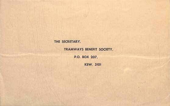 Preprinted Envelope addressed to the Society.
