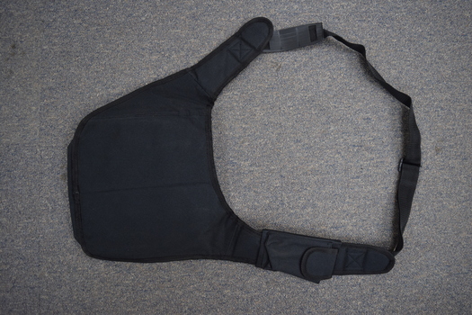 The inward-facing side of a black M>Tram CSE bag.