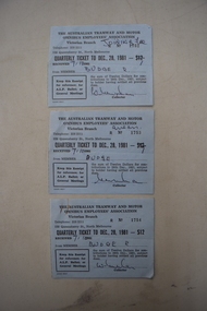 The printed side of a set of 3 receipts from the AT&MOEA.