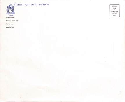 Minister for Public Transport Envelope - medium size