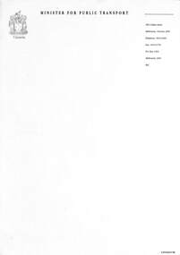 Minister for Public Transport letterhead
