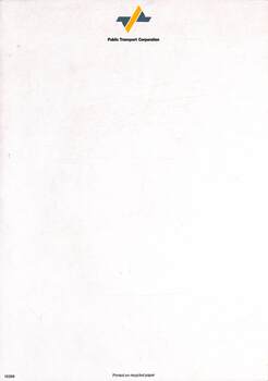 Public Transport Corporation headed paper - 1990's