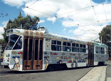 A Z1-class tram (number 16) stopped at Preston Workshops.