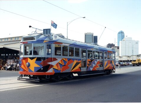 A SW5-class tram (number 738) on Peel Street.