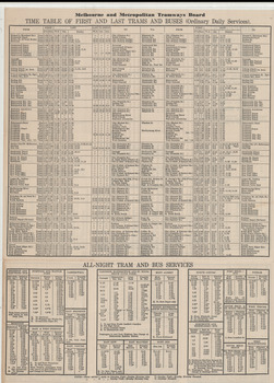 "First and last trams and buses" - rear