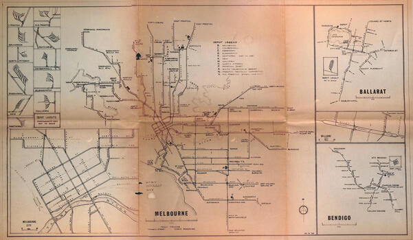 Map - Melbourne - Ballarat - Bendigo Tramways
