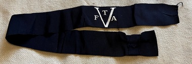 Hatband VFTA with interwoven letters.