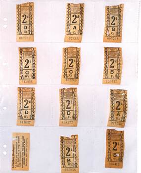 "Schoolboy Howler" 2d tram tickets  front
