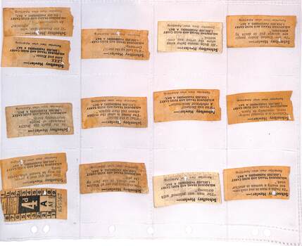 "Schoolboy Howler" 4d tram tickets rear
