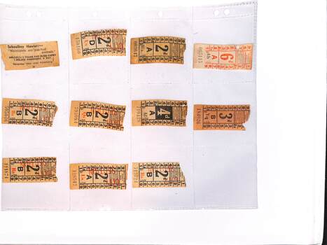 "Schoolboy Howler" 2d City Section and others tram tickets front