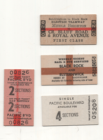 Sandringham - rail - tram - bus tickets - set of 4