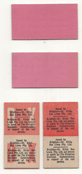 St Kilda to Melbourne - rail - bus tickets - set of 4 - rear