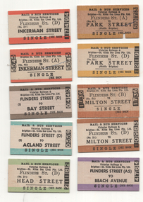 Flinders St - rail - bus tickets - set of 8