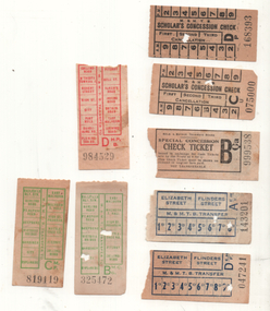 Set of 8 tram transfer or check tickets