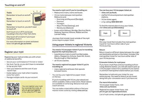 Guide to ticketing in Victoria, how to use in regional Victoria