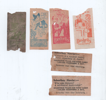 Set of 20 pre-decimal or imperial tram tickets - reverse price block - rear