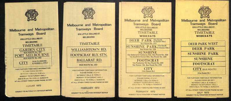 Set of 12 MMTB bus timetables - image 1 of 3