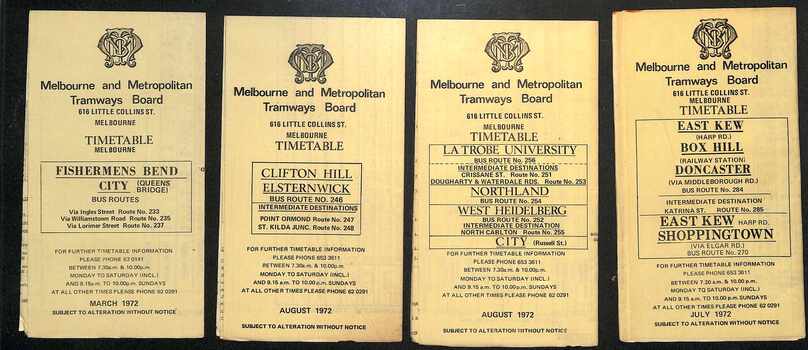 Set of 12 MMTB bus timetables - image 2 of 3