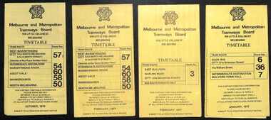 Timetables - MMTB trams - set of 4