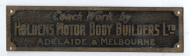 Builders Plate - Holdens Motor Body Builders