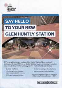 "Sey hello to your new Glen Huntly Station"