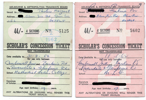 Scholar's Concession Ticket - 1st & 2nd term - inside